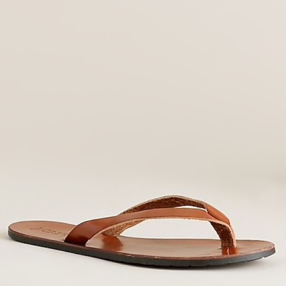 J. Crew Shoes - J. Crew vineyard tan leather flip flops